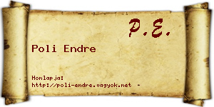 Poli Endre névjegykártya